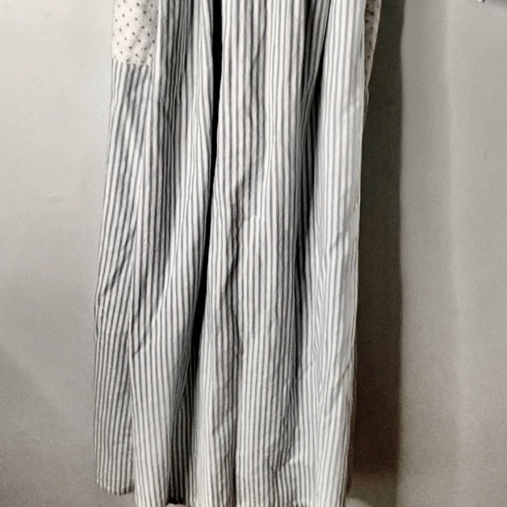 Vintage Lanz of Salzburg Blue White Polka dot, Stripe Flannel Robe Sash Sz Med - Picture 5 of 6